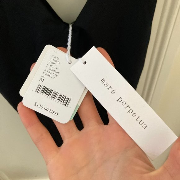 NWT Mare Perpetua Free People Twist One-Piece Swimsuit Black Sz M - Picture 4 of 6